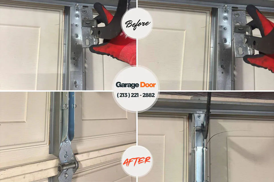 Before and after: Garage Door Emergency Repair Hitchcock, TX